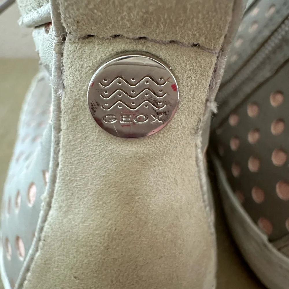 GEOX Women's shoes  8 (EU 38)sneakers gray leather pink suede‎